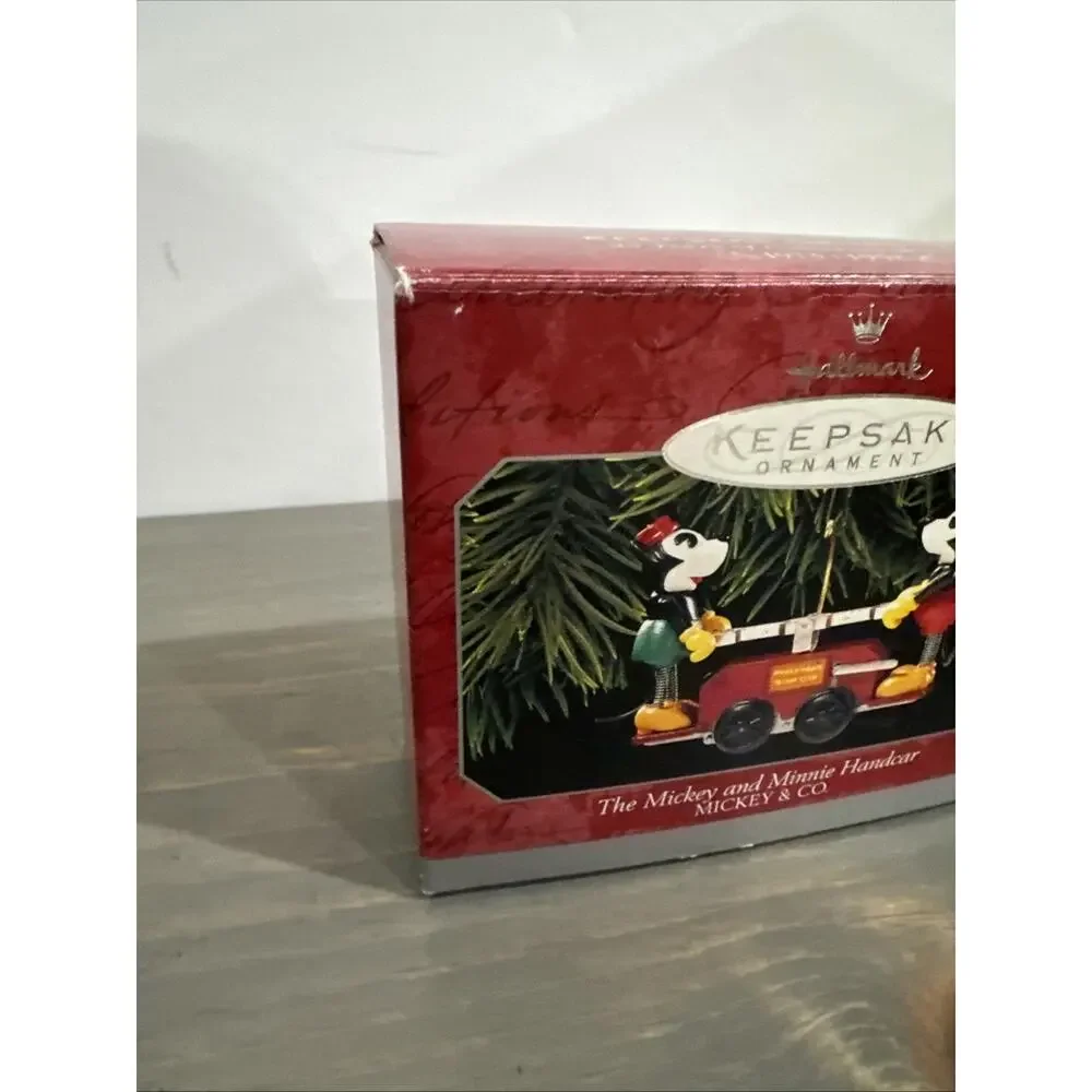 Mickey and Minnie Handcar Lionel 1998 Hallmark Keepsake Ornament DISNEY NOS